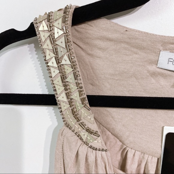 Knit Embellished Draped Dress Champagne - Picture 5 of 15